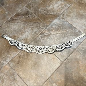 BCBG Max Azria white leather belt